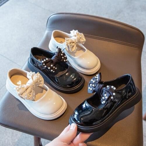 Girls Leather Shoes Princess Shoes New Kids School Shoes Summer Spring Butterfly Knot Casual Dress Loafers Fashion Flat Shoes