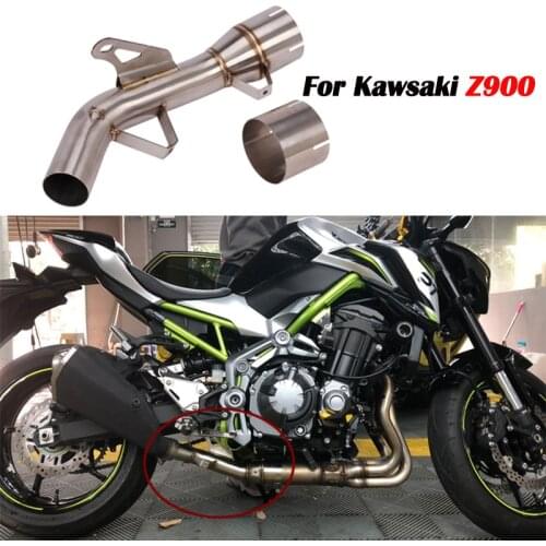 Decat Eliminator Down Exhaust Pipe for Kawasaki Z900 Z 900 2017 2018 2019 Stainless Steel De-cat Mid Pipe Motorcycle Muffler