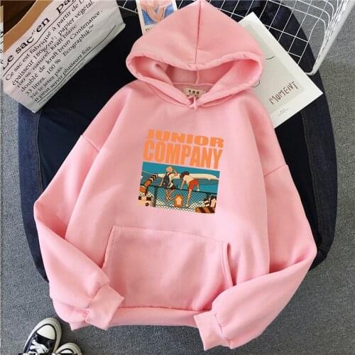 2021 Autumn Women Hoodies Sweatshirts Long Sleeve Cartoon Print Hooded Pullover Loose Simple Casual Plus Size 2XL Tops