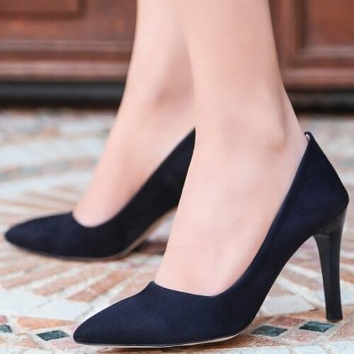 Tonar Esse Black Suede Stiletto Women 'S Shoes Spring Summer New Season Cool Comfortable Style Fashionable Casual Street Fashion