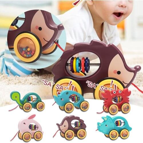 1pcs Drag Toy Baby Toddler Toys Pull Rope To Pull Cute Cartoon Animal Newborn Early Teaching Walker Toys Gift Educational Toys