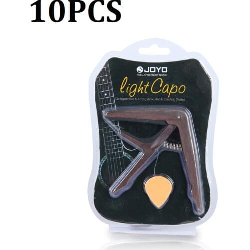 10PCS JOYO JCP-01 Light Guitar Capo Quick Change Clamp Key Plastic Steel with Pick for 6-String Acoustic Electric Guitar