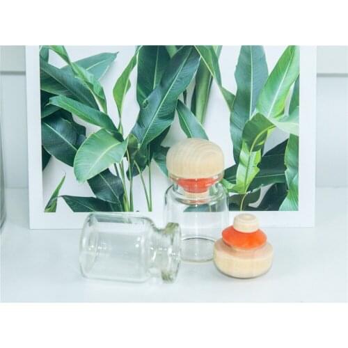 5ml Mini Transparent Glass Bottles Pendants With Wood Stopper Essential Oil Jars Perfume Crafts Vials Jewelry Gifts 100pcs