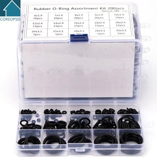 150-200-225pcs PCP Paintball NBR Rubber Gasket Replacements Sealing O-rings Kit OD 6mm-35mm CS 1mm 1.5mm 1.9mm 2.4mm 3.1mm S1