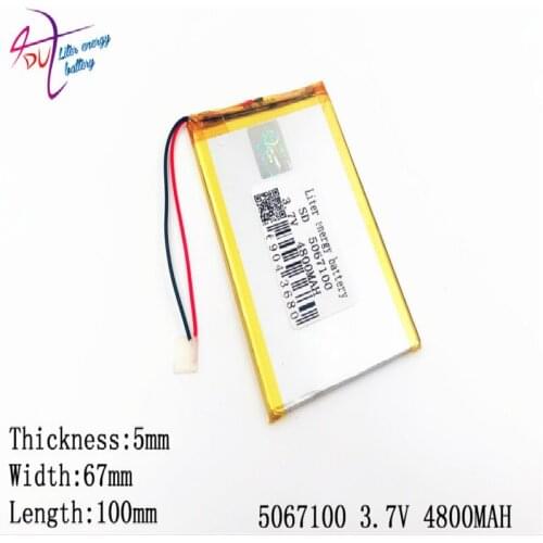 3.7V,4800mAH 5067100 5065100 4865100 (polymer lithium ion battery) Li-ion battery for tablet pc 7 8 9inch