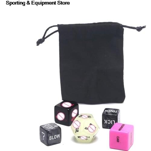 5PCS Sex Dice Erotic Craps Sex Glow Dice Love Dices Toys For Adults Sex Toys Noctilucent Couples Dice Game Set