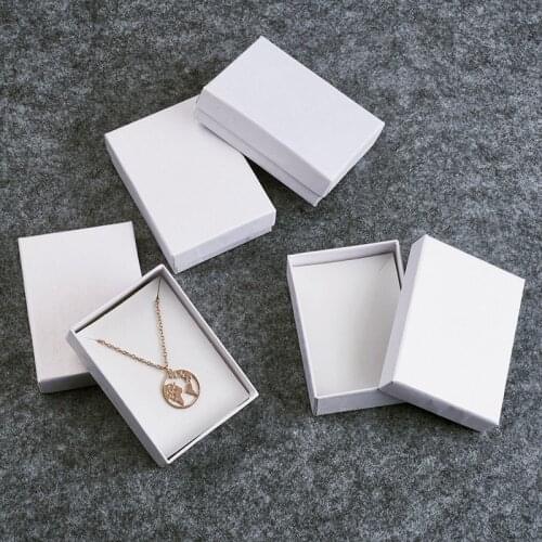 60pcs Rectangle Cardboard Jewelry Set Boxes For Necklace Earring Ring Box Jewelry Packaging Gift Box 9x6.5x2.8cm
