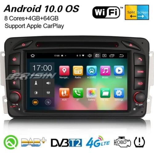Erisin 8163 8-Core Android 10.0 CarPlay DAB+ Car Stereo Navi WiFi BT DSP GPS For Mercedes-Benz C/CLK/G Class W203/209 Viano Vito