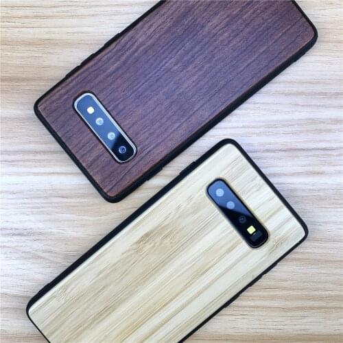 Bamboo Case For Samsung Galaxy Note 10 Pro 9 8 S10 S9 S8 Plus S10E Wood Cover Eco TPU Edge For Galaxy Note 10 Plus 9 Wooden Case