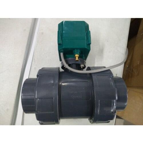 Without handwheel AC85-265V CTF-001 10NM CR03 CR04 DN25 DN32 DN40 BSP NPT union electric UPVC plastic ball valve for water