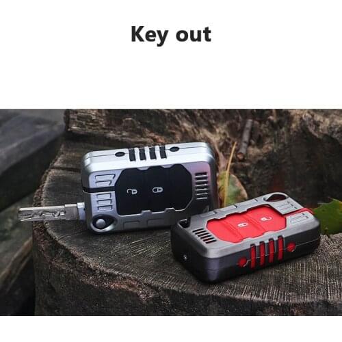 Aluminum Alloy Key Shell Tough Style Key Case Modified for 18-21 Jeep Wrangler JL Accessories Car Modification Parts Keychain