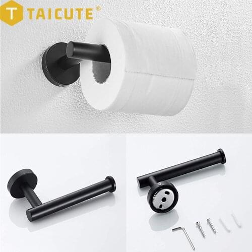 TAICUTE Round Base Toilet Paper Holder Stainless Steel Tissue Paper Roll Hanger Wall Mount WC Bathroom Accessories