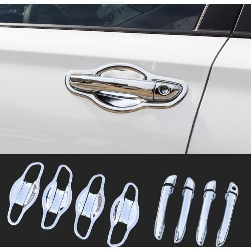 For Hyundai Solaris 2017 2018 Car Styling ABS Side Door Handle Cover & Door Bowl Cover Chrome Trim Frame Bezel Styling Molding