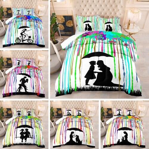Home 3D digital printing thick feather silk cotton air conditioning quilt shadow pattern bedding quilted quilt pillowcase