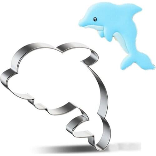 1pcs patisserie reposteria Birthday Party Dolphin Stainless Steel Cookie Cutter Biscuit Mould Fondant Cake Decor Pastry Shop