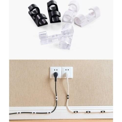 Cable Organizer Clips Cable Management Desktop & Workstation ABS Wire Manager Cord Holder USB Charging Data Line Bobbin Winder
