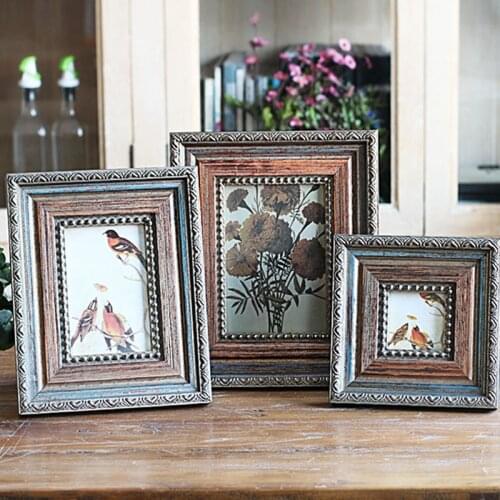 Creative European Composite Frame Solid Wood Home Soft Frame Retro-vintage and Old Frame picture frames Gifts for Children