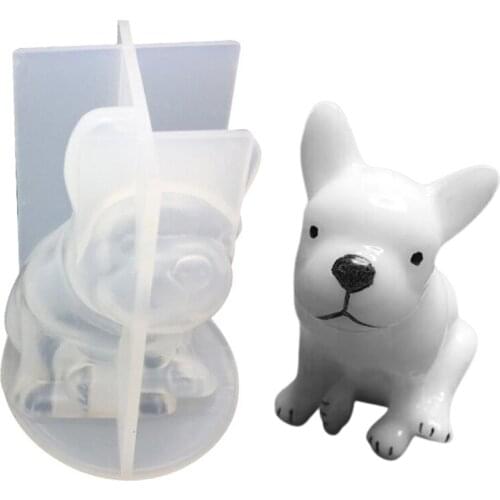 Crystal Epoxy Resin Mold 3D French Bulldog Silicone Mould DIY Crafts Ornaments Home Car Decorations Casting Tools