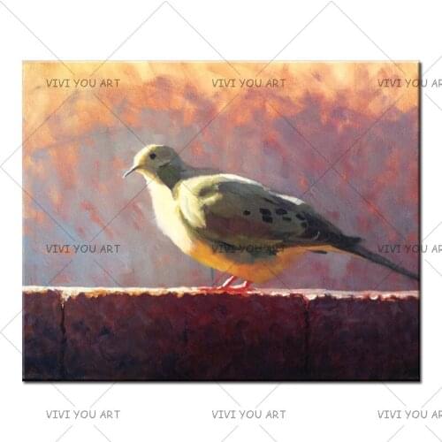 2019 Hot Selling Item Handmade Pigeon Oil Painting On Canvas Hand-painted Animal Bird Paintings For Living Room Home Decors