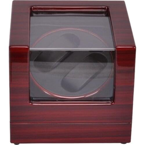 Watch Winder ,LT Wooden Automatic Rotation 2+0 Watch Winder Display Box (Outside is rose red and inside is black)2019
