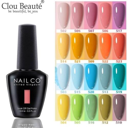 NAILCO New Arrivals Pure Yellow 23 Colors Series 15ml Nail Art Gel Varnish Soak Off UV Gel Nail Polish Semi Permanent Nail Art