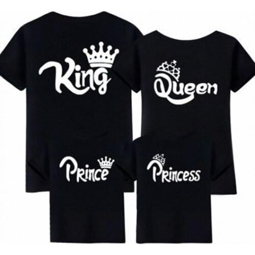Mother Daughter Outfits Clothing Daddy Mommy and Me T shirt Look Father Son Family Matching Clothes Mom Baby Girl Crown Dresses