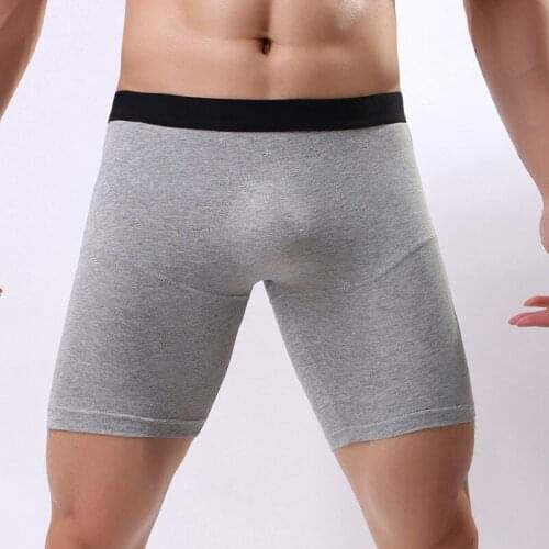 Wholesale foreign trade mens cotton underwear Europe size lengthened boxer pants loose breathable youth boxer pants