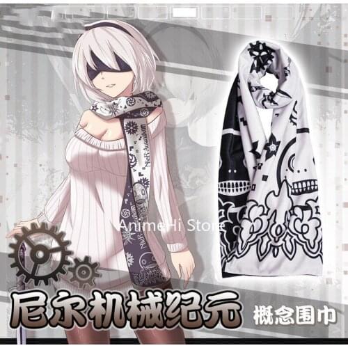NieR Automata 2B YoRHa No.2 Type B Autumn Winter Warm Scarf Halloween Party Cosplay Costumes Men Women Gift