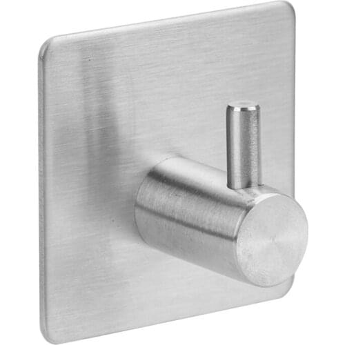 Anti-slip Cylindrical Single Hook Coat Hook Strong Adhesive For Bathroom Kitchen Organizer Wall Mounted Hook Stainless Steel