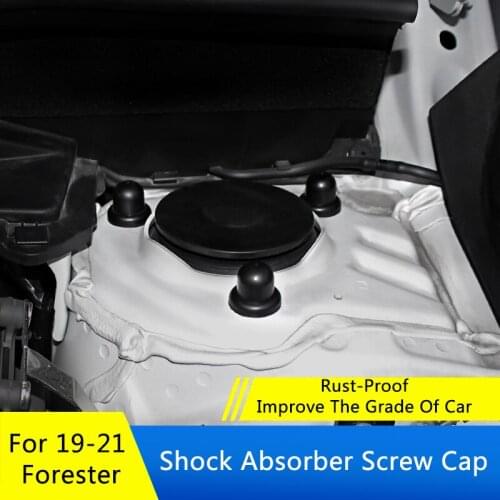 QHCP 6Pcs Black Car Engine Interior Screw Cap ABS Rustproof Cover Protect Bolts Nut Kits For Subaru Forester 19-21 Accessories