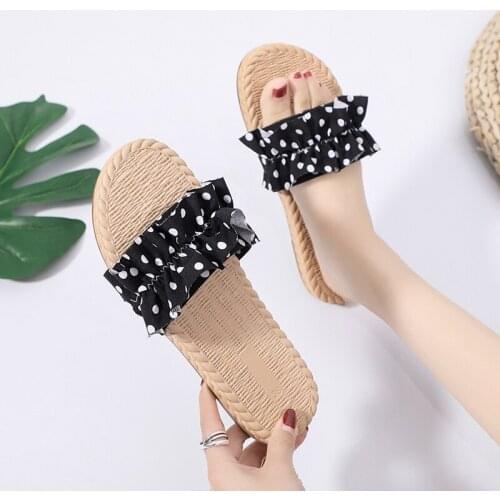 Bowknot Summer Comfort Breathable Cool Slippers Net Infrared I Slip Flat Heel Bottom Fairy Bow Little Daisy Sandals Hot 2021 New
