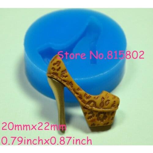 FYL096U High Heeled Shoes Silicone Push Mold 22mm - Bakeware Air Dry Polymer Clay Mould, Sugarcraft Mold Food Safe