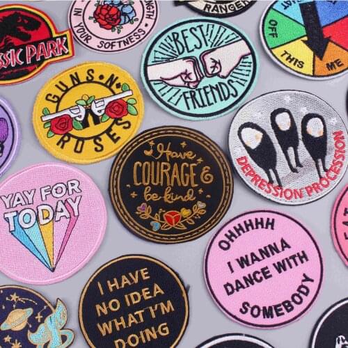 Prajna Cute Cartoon Embroidered Patches For Clothing Letter Stickers Accessories DIY Iron On Patches On Clothes Embroidery Patch