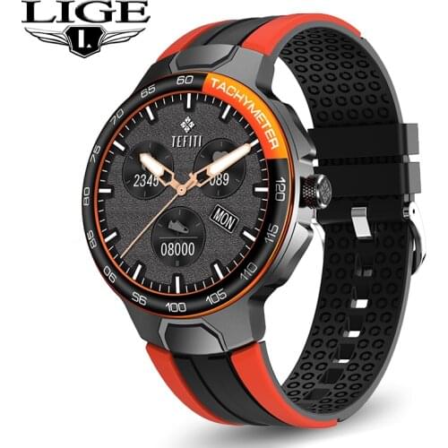 LIGE New Smart Watch Men Heart Rate Blood Pressure Monitoring IP68 Waterproof Watches Pedometer Music Control Weather Smartwatch