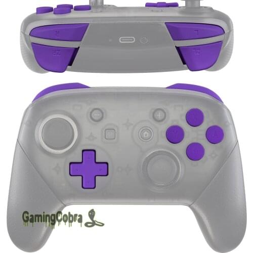 Purple Soft Touch ABXY D-pad ZR ZL L R Keys Full Set Buttons w/ Tools Repair Kits for NS Switch Pro Controller