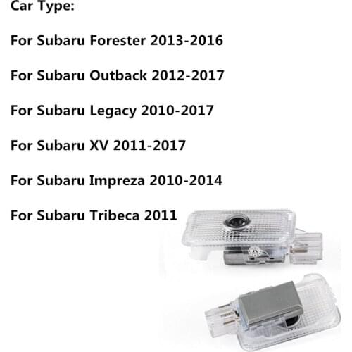 LED Car Door Welcome Light Laser Logo Projection Ghost Shadow Lamp For SUBARU Forester Outback Legacy Lmpreza XV Auto Parts