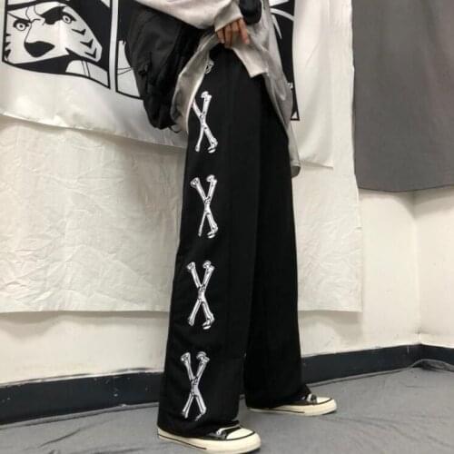 Unisex Waist Loose Wide Pants Punk Fashion Streetwear party Dark Hot Pants Y2k Black Harajuku Pants Gothic Punk Hip Hop