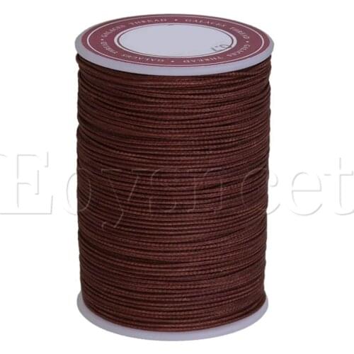 0.7mm Dia Dark Brown Polyester Waxed Cord Wax Thread for Sewing Crafts