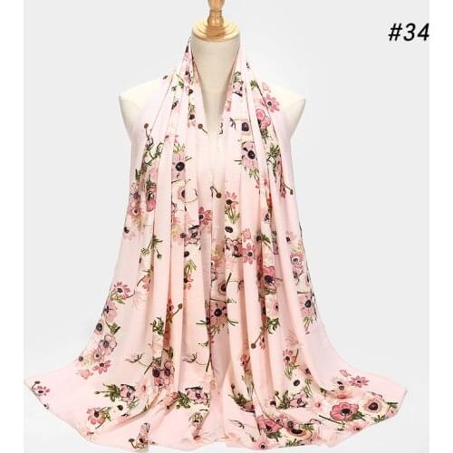 Thicker Bubble Chiffon Heavy Hijab Scarf Printed Shawls Muslim Scarves Headscarf Wraps Turbans Headband Long Scarves Women Scarf