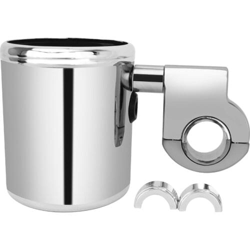 Universal Motorcycle Adjustable Cup Holder Chrome Handlebar Crash Bar Holder For Harley Softail Touring FLHX Dyna Sportster XL