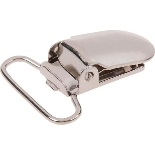 High Quality 10pcs/Lot Lead Free Metal Hook Pacifier Suspender Clips 25mm for Jacket Clothes Accessories