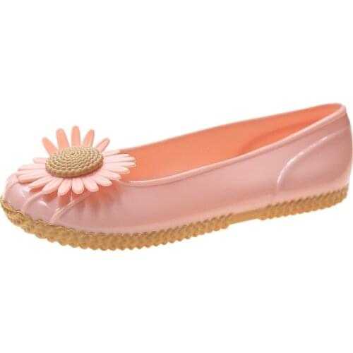 Women Flats Fashion Lightness New Design Flat Shoes Casual Colorful PVC Waterproof Shoes Flower Soft Vacation Women galoshes