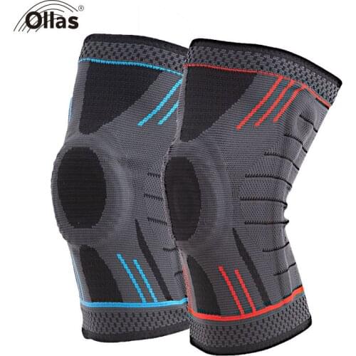 1PCS Compression Knee Brace Support Silicone Elasticity Stabilizer Knee Pad Sports Basketball Volleyball Patella Knee Protector