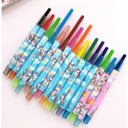 12pcs/set unicorn Crayon Korean Creative Graffiti Kawaii Oil Pastel Pens For Kids Painting Drawing Art School Office Supply