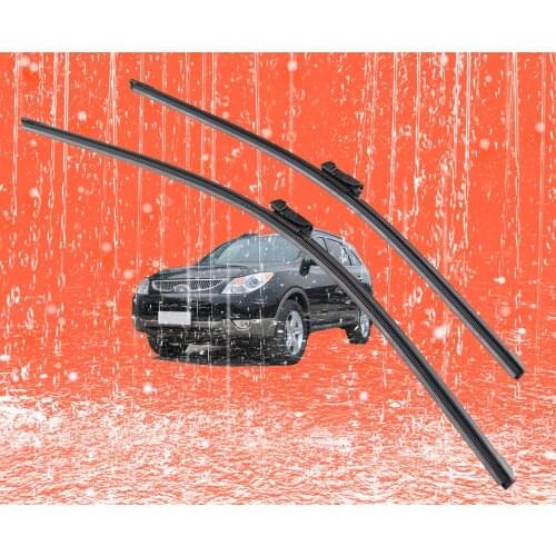 2 pcs Front Windshield Bracketless Wiper Blades Set 24"+20" for Hyundai Veracruz Ix55 2007-2012