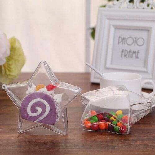 30pcs/lot Five-pointed Star Transparent Plastic Candy Boxes Wedding Favor Boxes Baby Shower Birthday Party Gift Candy Box