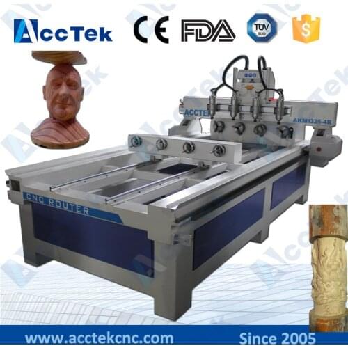4 axis cnc wood engraving machine AKM1325-4axis multifunctional wood cnc lathe/cnc wood machinery/cnc wood carving