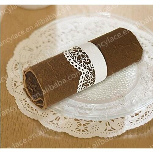 50pcs Laser Cut Flowers Butterfly Paper Craft Napkin Rings Party Serviette Table Decoration Accessories Banquet Dinner Decor