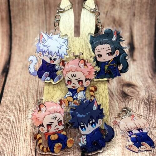 Anime Jujutsu Kaisen Keychain Inumaki Toge Fushiguro Megumi Badge Accessories Cosplay Props Key Chain Cartoon Backpack Pendant