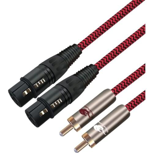 Dual XLR Female to Dual RCA Audiphile Audio Cable Subwoofer From Mixing Consoles Microphones To Recorders Amplifiers 2 RCA 2 XLR